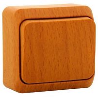 Выключатель накладной Systeme Electric Этюд Дача 1-кл. бук картинка